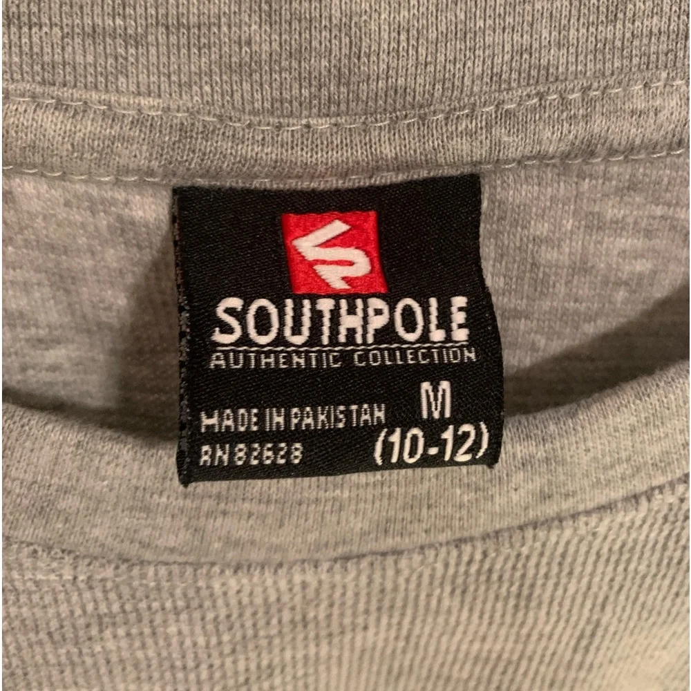 South Pole Tiger Graphic Print Thermal Waffle Knit Pullover Gray Size Med 8-10